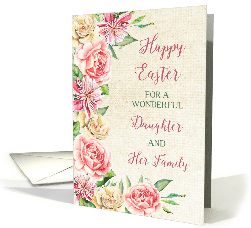 Country Flowers Daughter and her Family Happy Easter card (1898634)