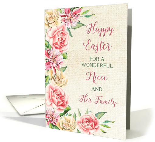 Country Flowers Niece and her Family Happy Easter card (1898646)
