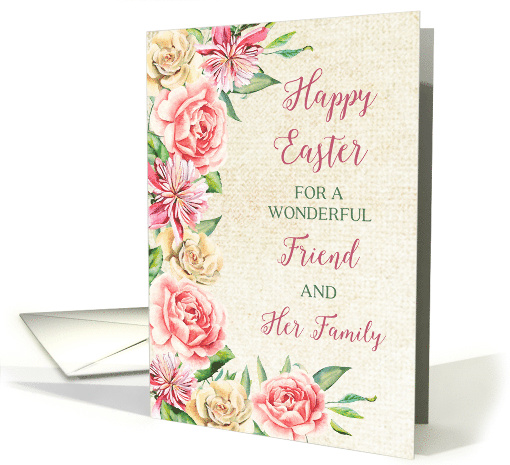 Country Flowers Friend and her Family Happy Easter card (1899016)