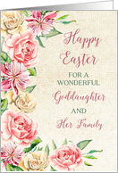 Country Flowers Goddaughter and her Family Happy Easter card
