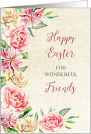 Country Flowers Friends Happy Easter card
