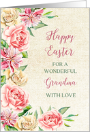 Country Flowers Grandma Happy Easter card