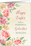 Country Flowers Godmother Happy Easter card