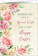 Country Flowers Happy Easter for Group card