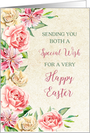 Country Flowers Happy Easter for Couple card