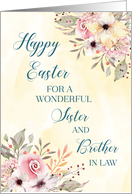 Spring Watercolor Flowers Sister and Brother in Law Happy Easter card