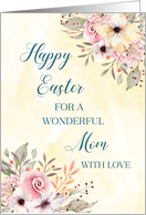 Spring Watercolor Flowers Mom Happy Easter card