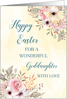 Spring Watercolor Flowers Goddaughter Happy Easter card