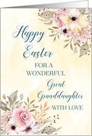 Spring Watercolor Flowers Great Granddaughter Happy Easter card