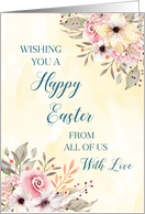 Spring Watercolor Flowers Happy Easter from All of Us card