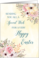 Spring Watercolor Flowers Happy Easter for Group card