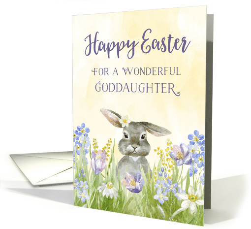Bunny in Flowers Goddaughter Happy Easter card (1902450)
