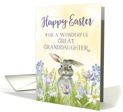 Bunny in Flowers Great Granddaughter Happy Easter card (1902452)