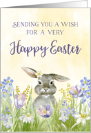 Bunny in Flowers Happy Easter card