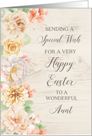 Pastel Watercolor Flowers Aunt Happy Easter card