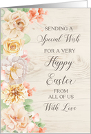 Pastel Watercolor Flowers Happy Easter from All of Us card