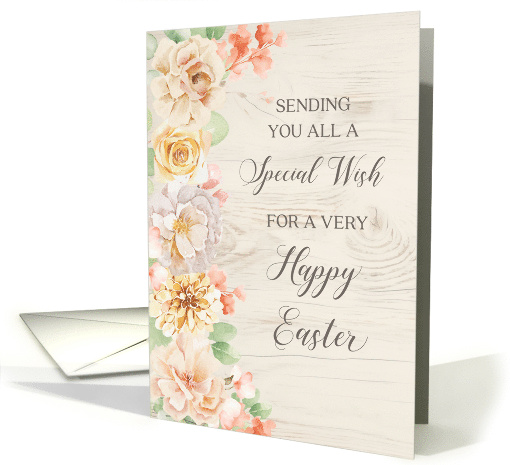 Pastel Watercolor Flowers Happy Easter for Group card (1903820)