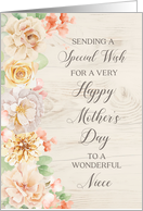 Pastel Watercolor Flowers Niece Happy Mother’s Day card