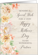 Pastel Watercolor Flowers Partner Happy Mother’s Day card