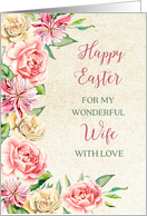 Country Flowers Wife Happy Easter card