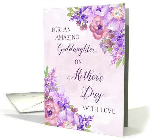 Purple Flowers Goddaughter Happy Mother's Day card (1911132)