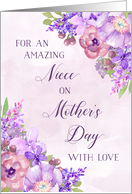 Purple Flowers Niece Happy Mother’s Day card