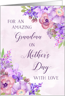 Purple Flowers Grandmother Happy Mother’s Day card