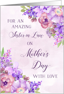 Purple Flowers Sister in Law Happy Mother’s Day card