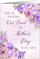 Purple Flowers Best Friend Happy Mother’s Day card