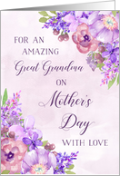 Purple Flowers Great Grandma Happy Mother’s Day card