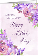 Purple Flowers Happy Mother’s Day card