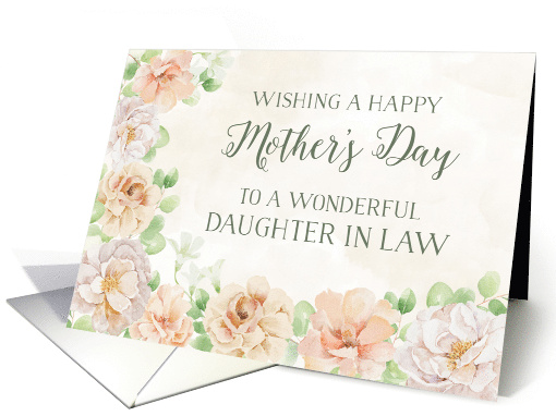 Pastel Watercolor Flowers Daughter in Law Happy Mother's Day card