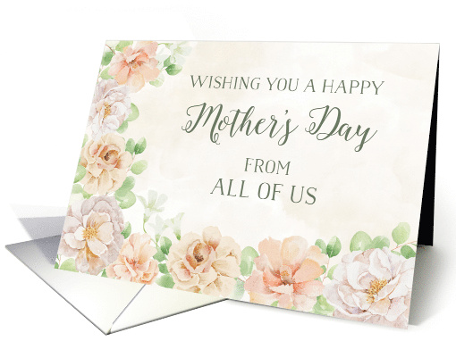 Pastel Watercolor Flowers Happy Mother's Day from All of Us card