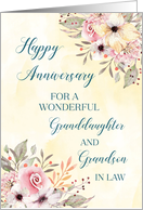 Spring Floral Granddaughter and Grandson in Law Happy Anniversary card