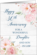 Blush Pink Flowers Daughter and Son in Law 30th Anniversary Card
