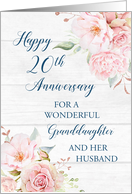 Blush Pink Flowers Granddaughter and her Husband 20th Anniversary Card