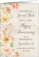 Rustic Flowers Grandson and Granddaughter in Law Happy Anniversary card