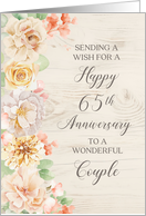 Rustic Pastel Flowers Happy 65th Anniversary for Couple card