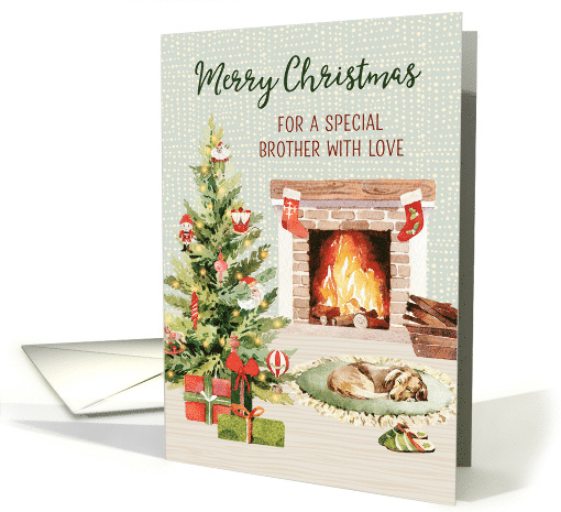 Cozy Christmas Scene Brother Merry Christmas card (1951880)