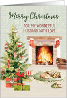 Cozy Christmas Scene Husband Merry Christmas card