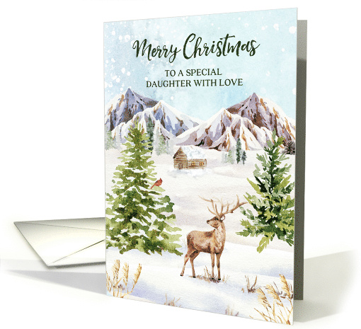 Mountain Forest Merry Christmas Daughter card (1952320)