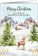 Mountain Forest Merry Christmas Daughter and her Family card