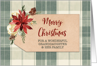 Vintage Country Plaid Granddaughter and her Family Merry Christmas card