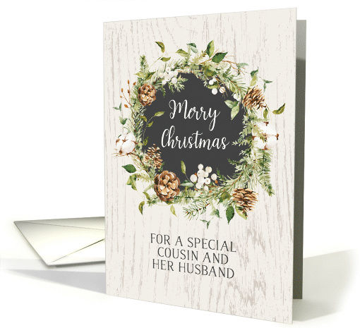 Winter Wreath Cousin and her Husband Merry Christmas card (1953316)