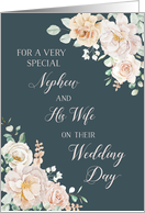Navy Blue White Flowers Nephew and his Wife Wedding Day