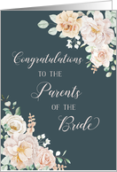 Navy Blue White Flowers Congratulations Parents of the Bride