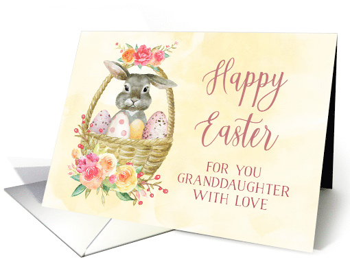 Floral Easter Bunny Granddaughter Happy Easter card (1963804)