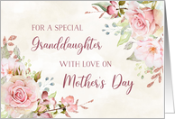 Pink Watercolor Flowers Granddaughter Happy Mother's Day