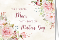Pink Watercolor Floral Mom Happy Mother&rsquo;s Day from Son card