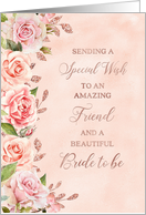 Pink Roses Faux Rose Gold Friend Bridal Shower